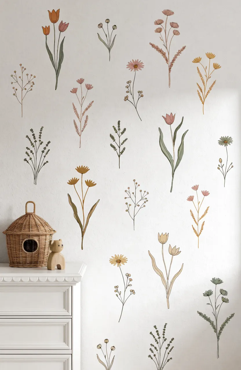 Bohemian style bedroom with terracotta accents and dried floral arrangements.