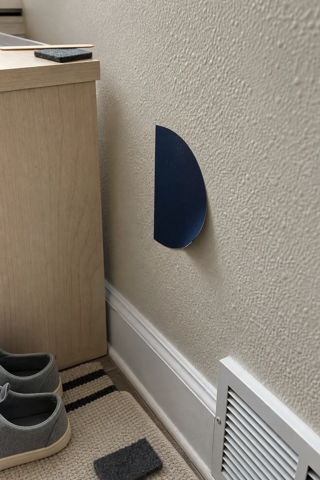 Removable wall decal lifting from a textured painted wall during a patch test