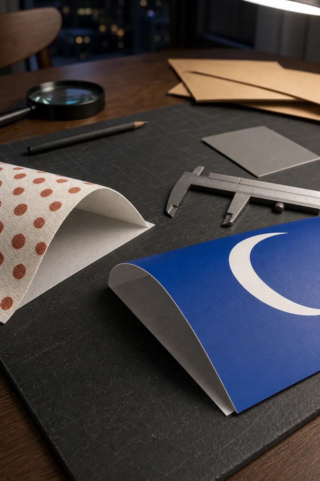 Close comparison of smooth vinyl and woven fabric wall decal edges