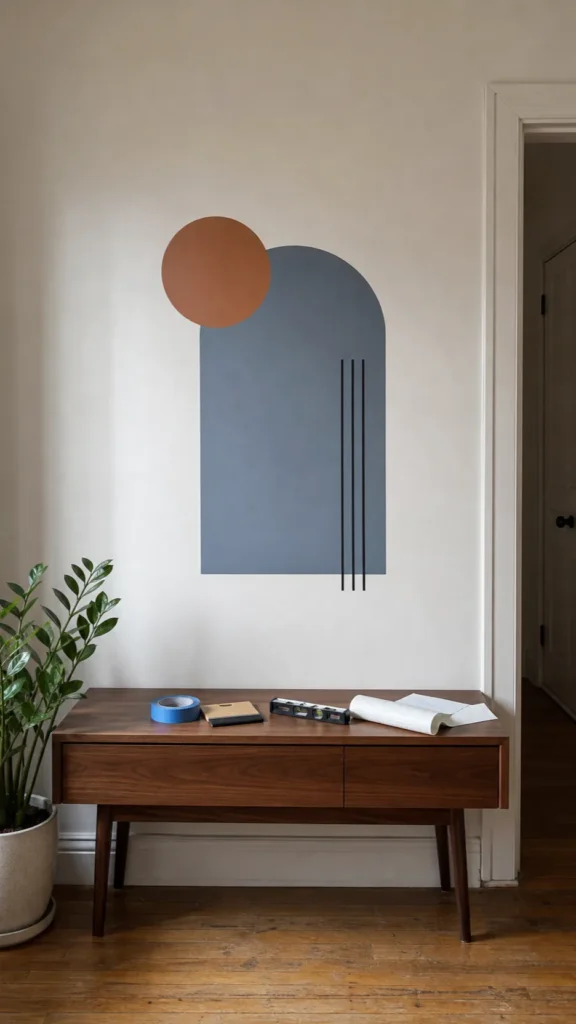 Smoothly installed geometric wall decal with bubble-free matte finish