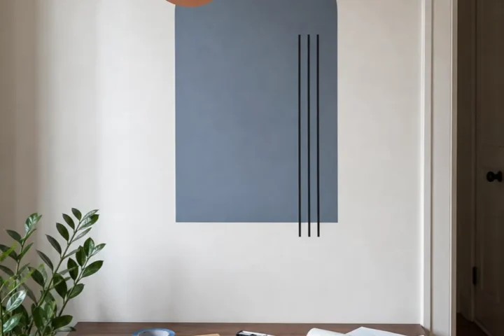 Smoothly installed geometric wall decal with bubble-free matte finish