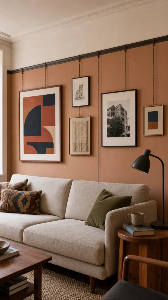 Elegant living room demonstrating practical picture rail ideas
