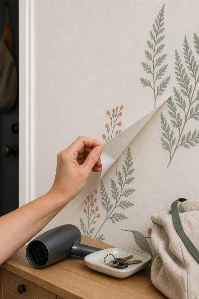 Removing a wall decal slowly from painted wall without damage