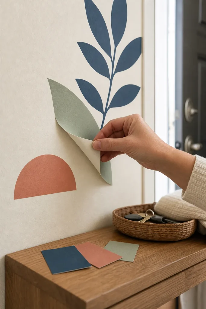 Testing a removable wall decal on a sound painted wall