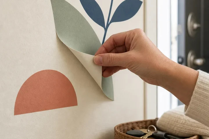 Testing a removable wall decal on a sound painted wall