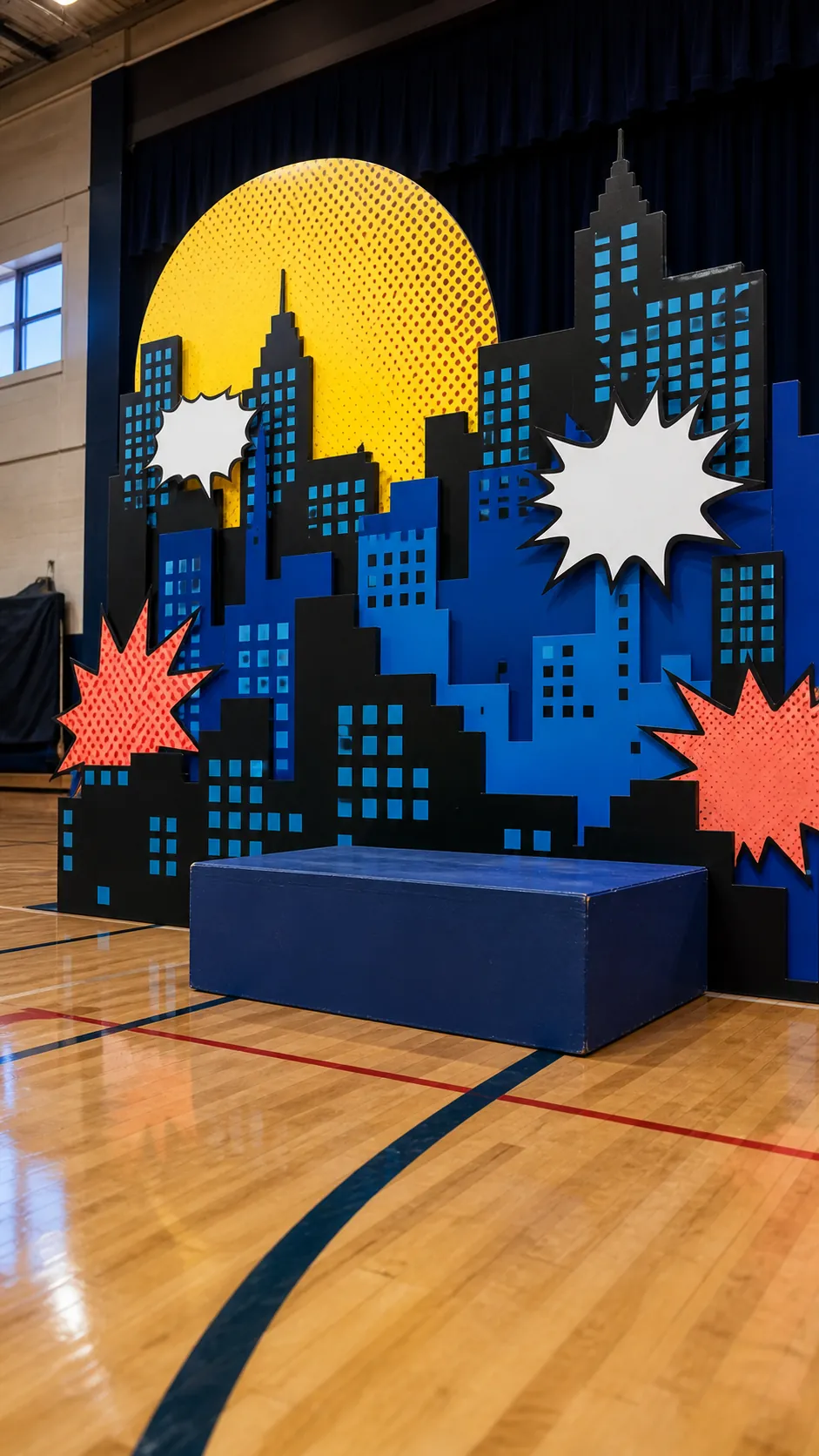 Comic action wall kids birthday photo booth