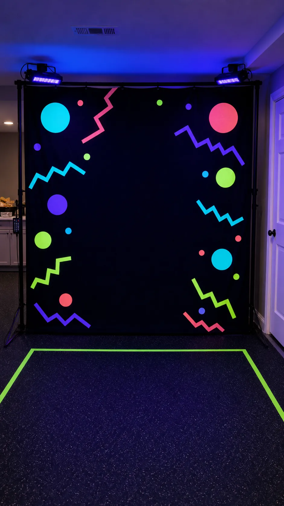Glow party neon kids birthday photo booth