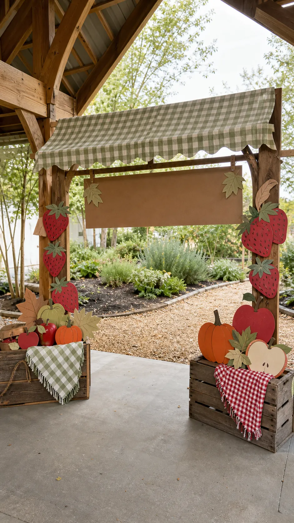 Farm stand market birthday photo booth for kids