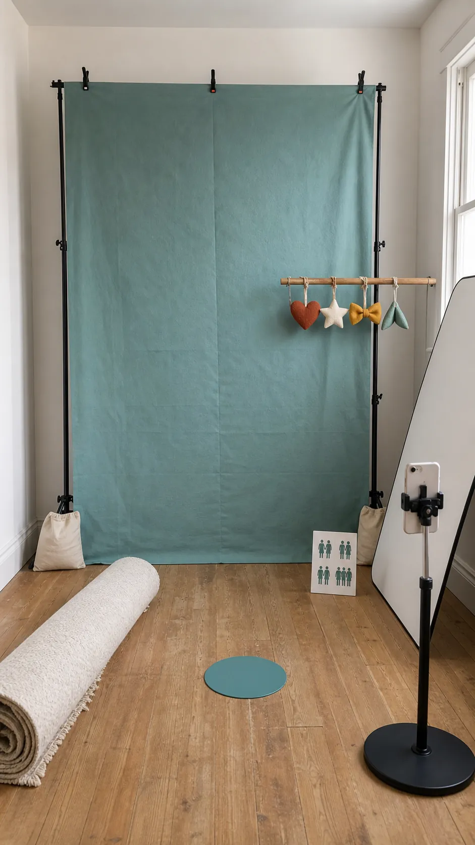 Reusable solid fabric birthday photo booth for kids