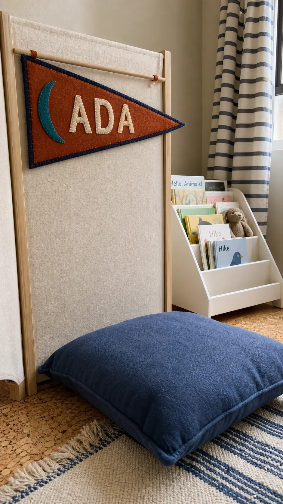 Soft felt pennant personalized with a child's first name