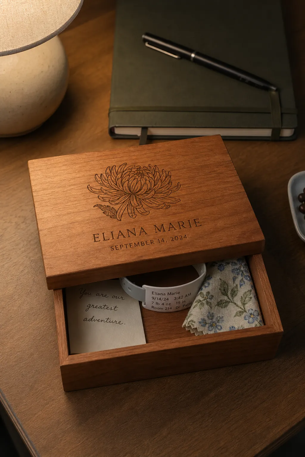 Heirloom birth flower nursery keepsake box