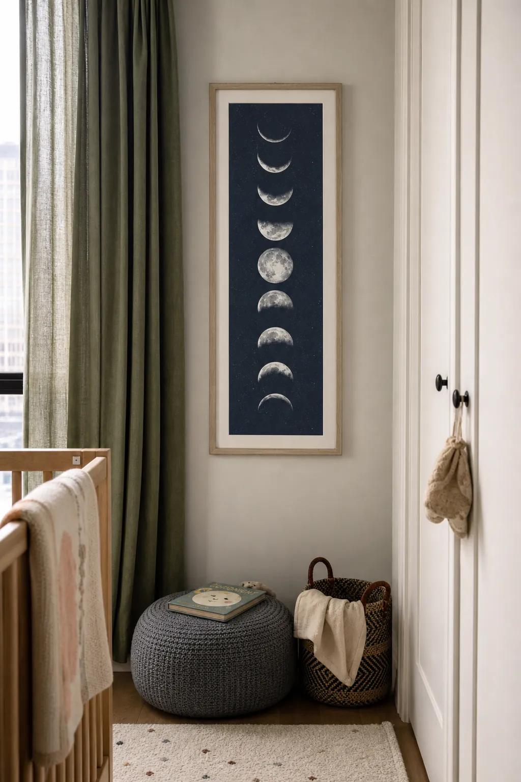 Celestial moon phase nursery printable art