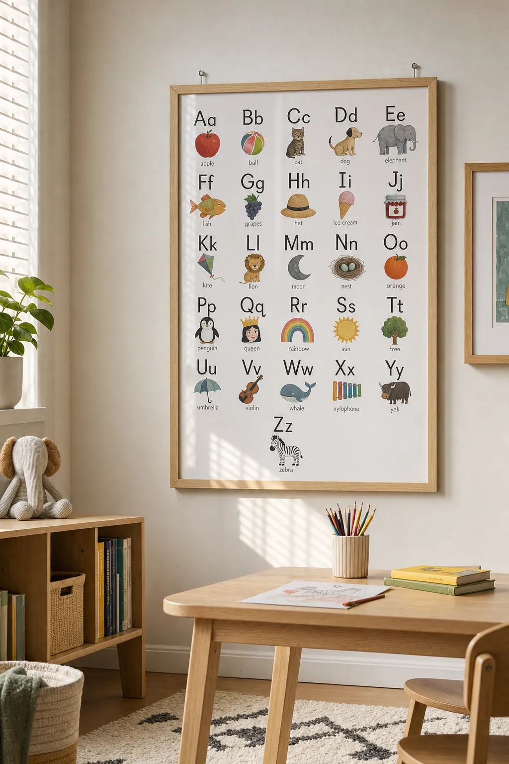 Illustrated alphabet nursery printable wall art