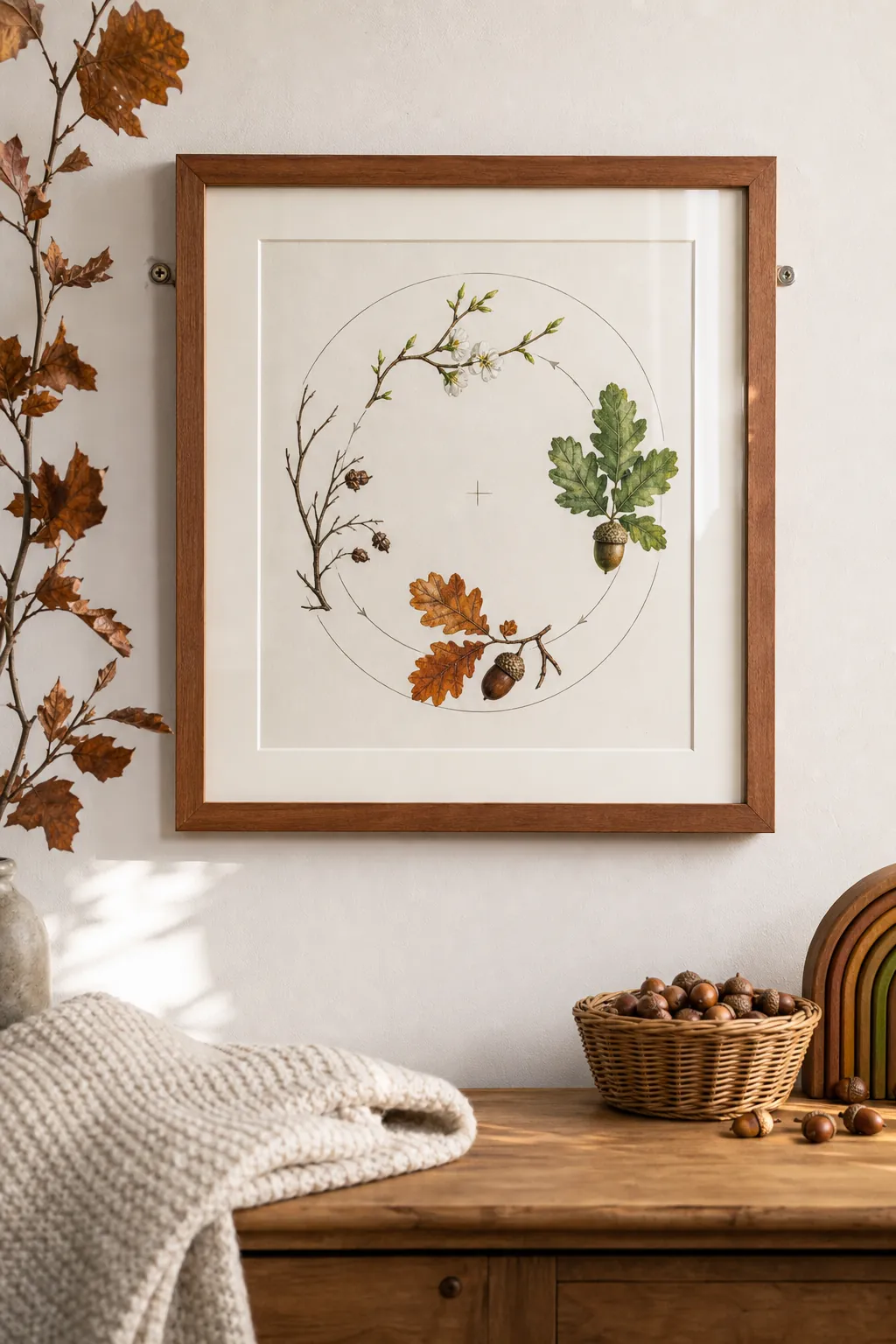 Seasonal nature wheel nursery printable art