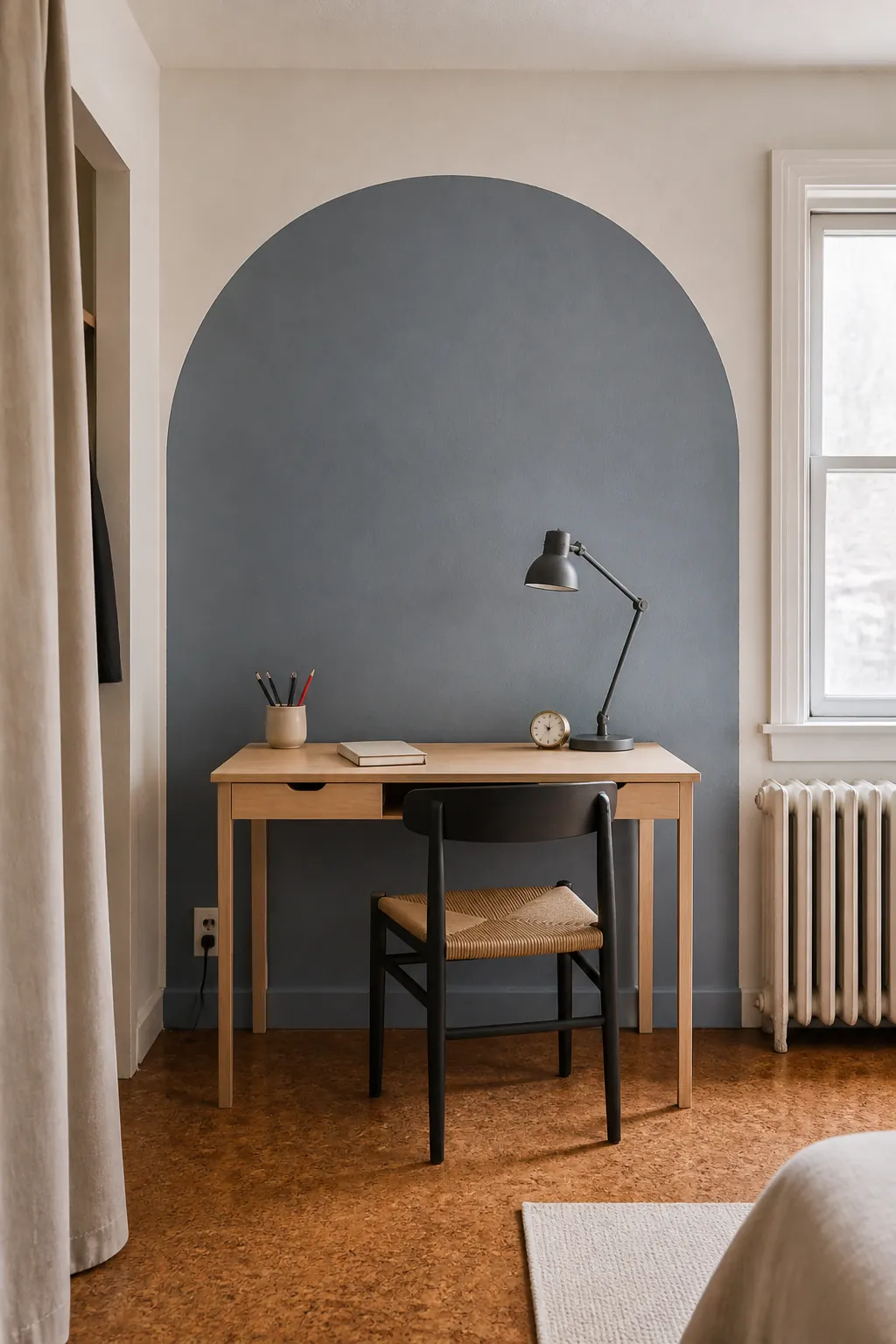 Soft painted arch as empty wall decoration without art