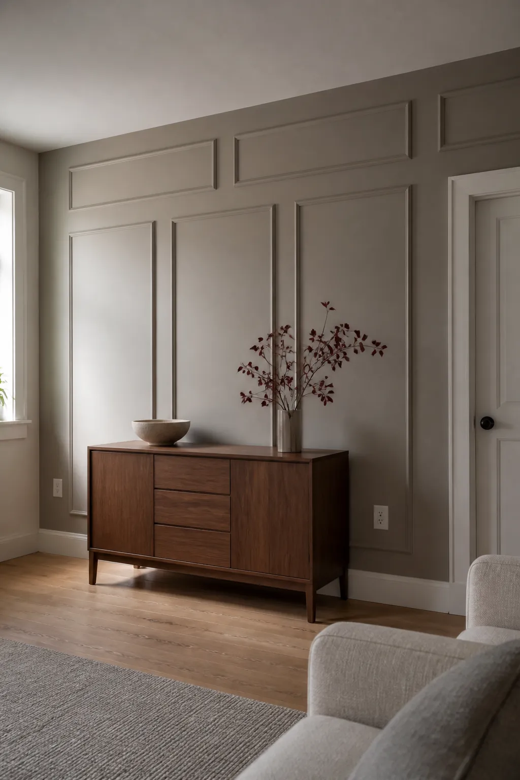 Simple applied molding adding architecture to an empty wall