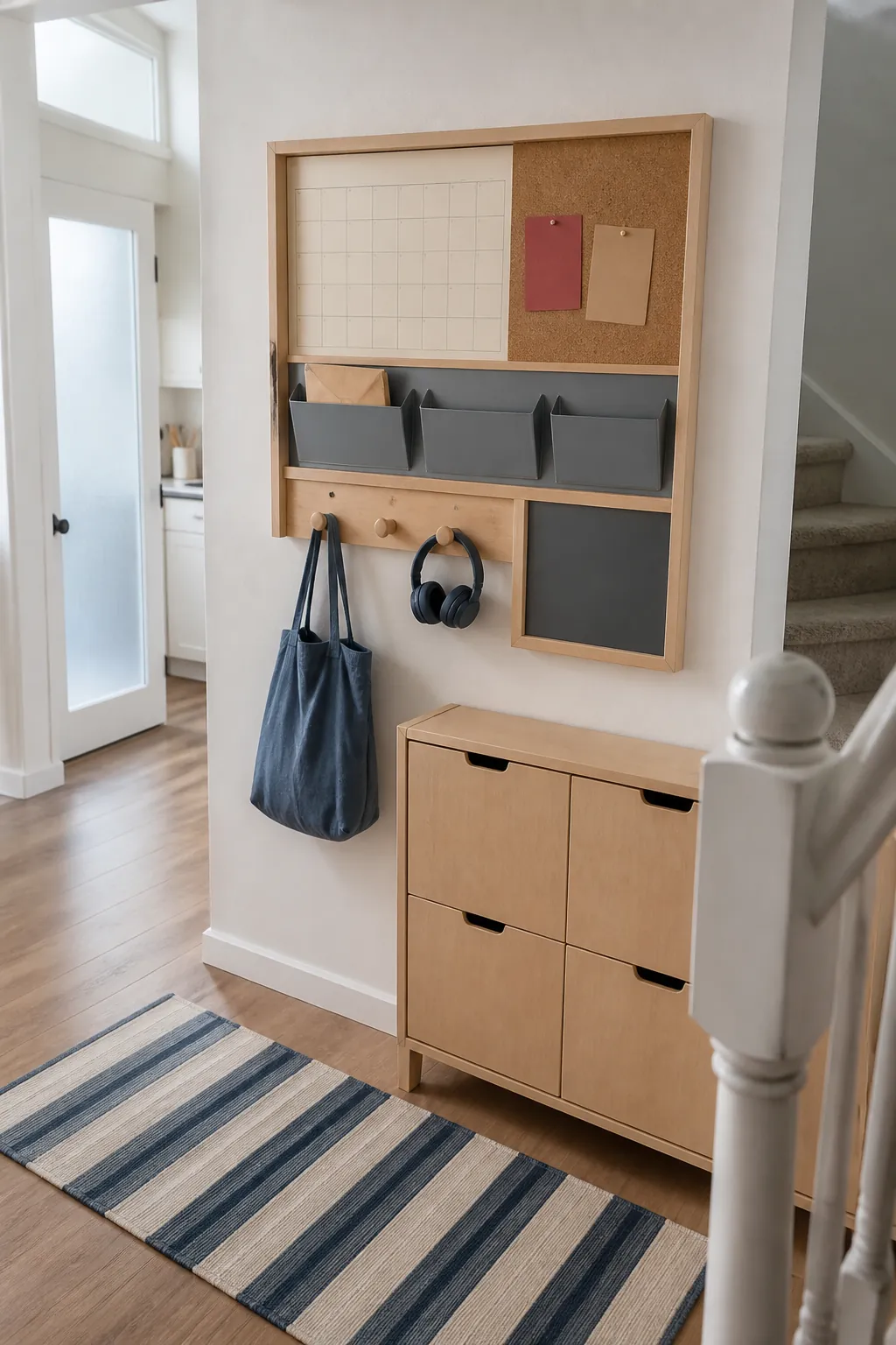 Organized family command center as a useful empty wall decoration idea