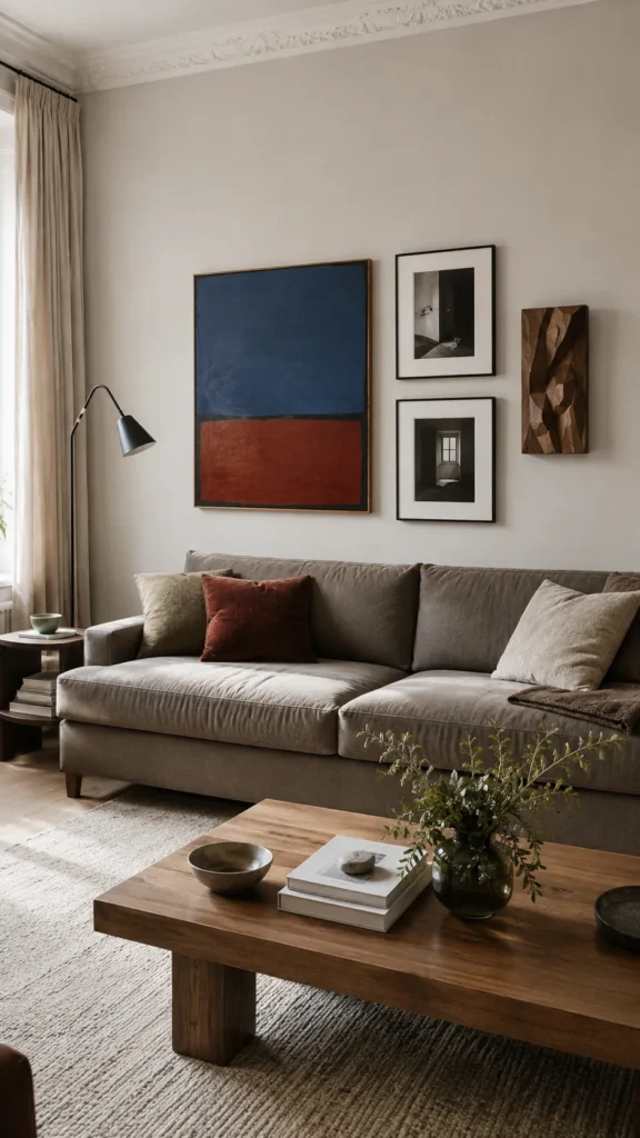 Stylish collection of above sofa wall art ideas in a real living room