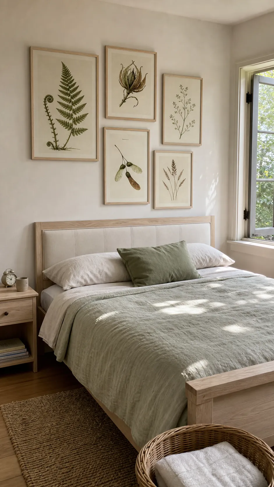 Botanical studies in pale wood frames