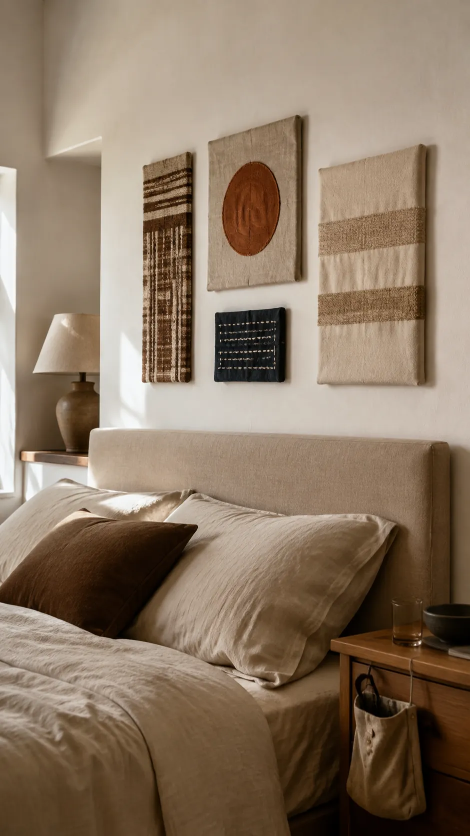 Unframed textile panels for a softer gallery
