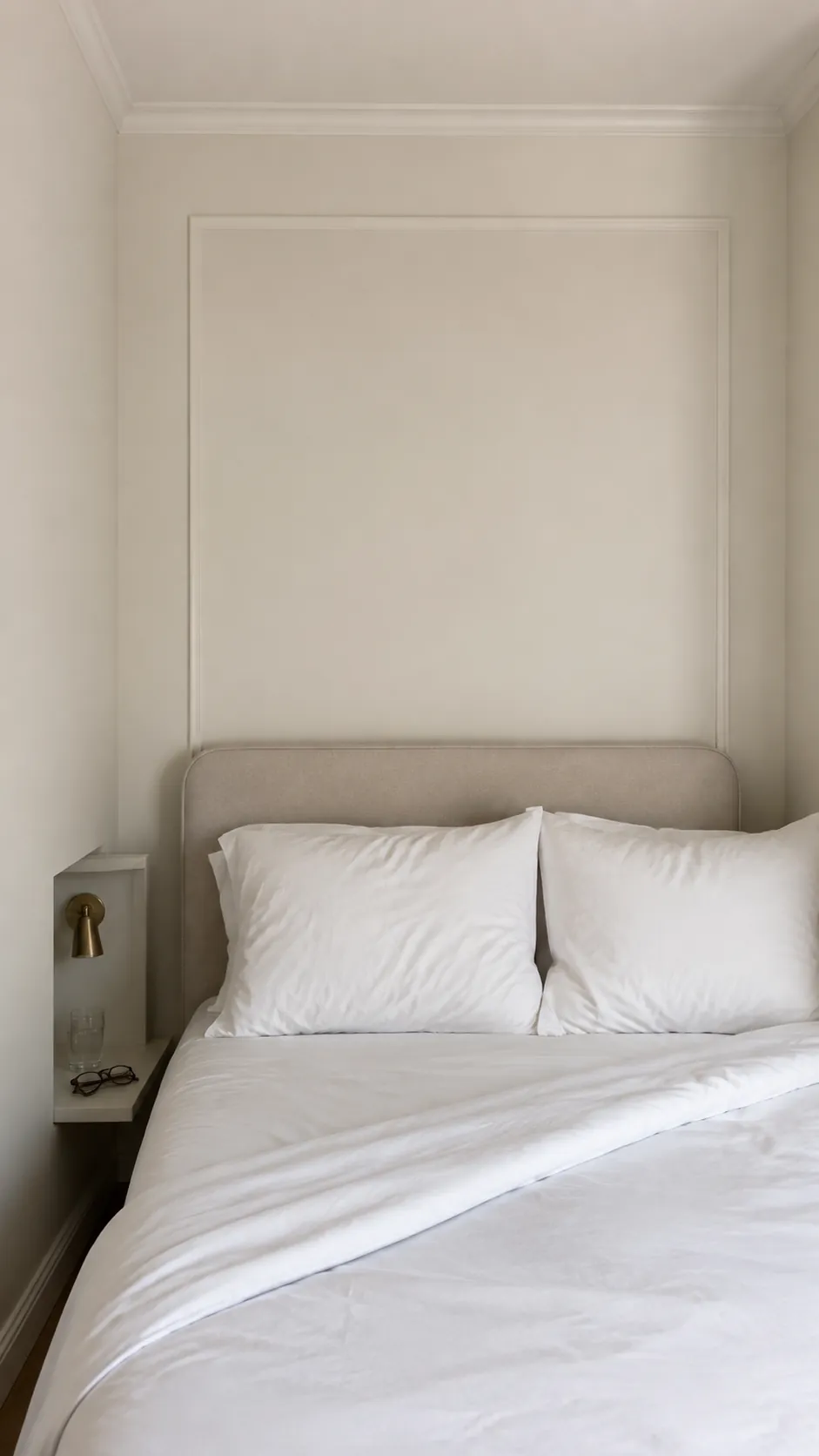 A narrow trim outline inside a bed alcove