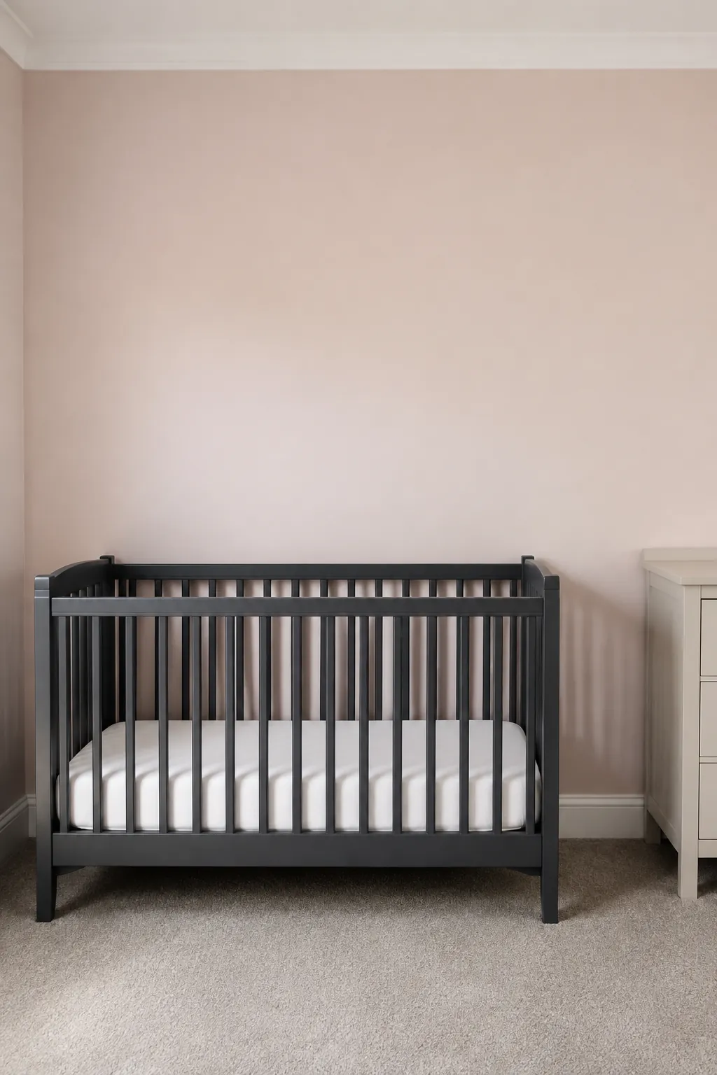 Make a plain wall above a crib feel deliberate and complete, with decorative objects absent from the sleep zone