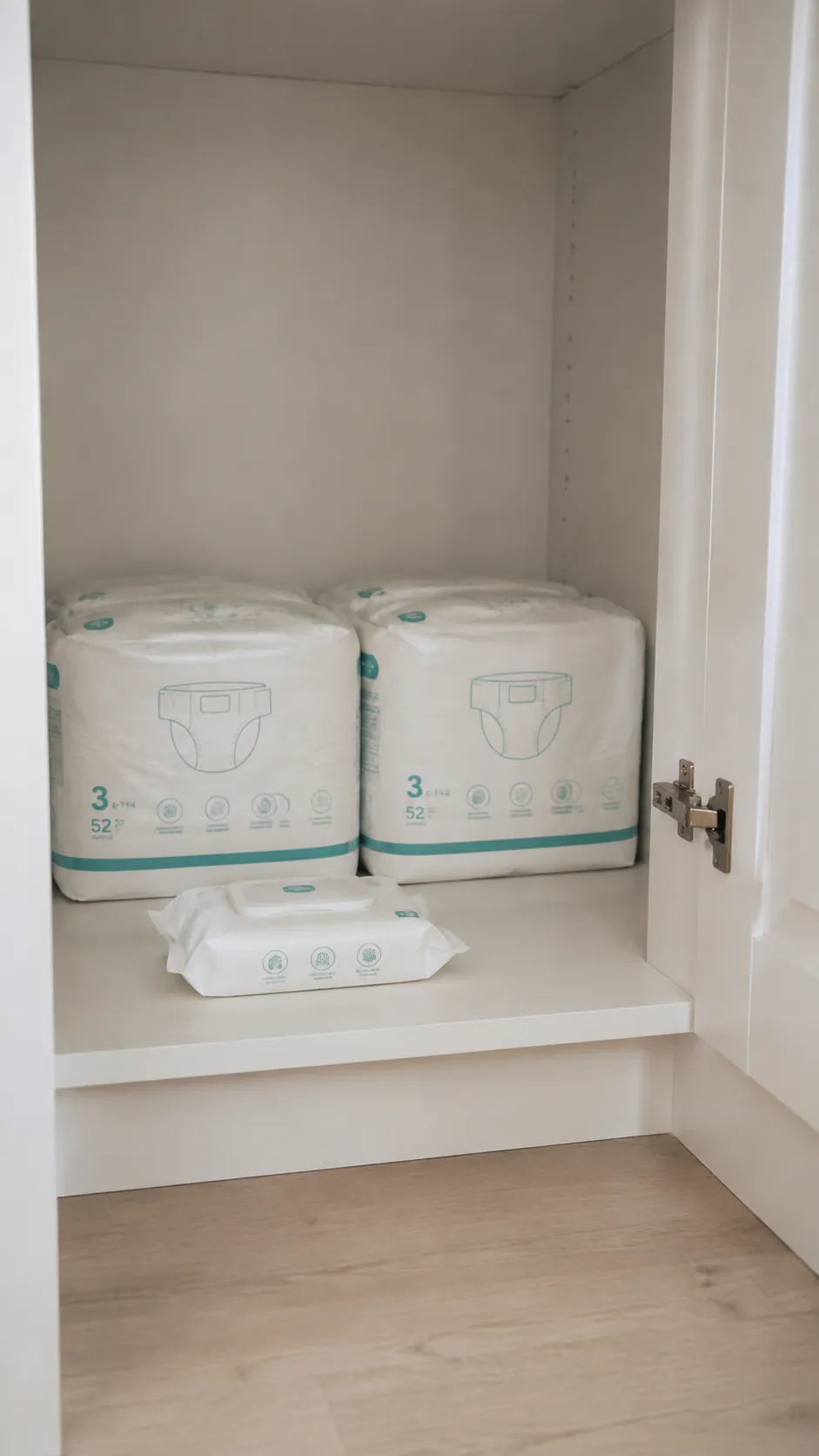 Keep bulk diaper supplies outside the nursery