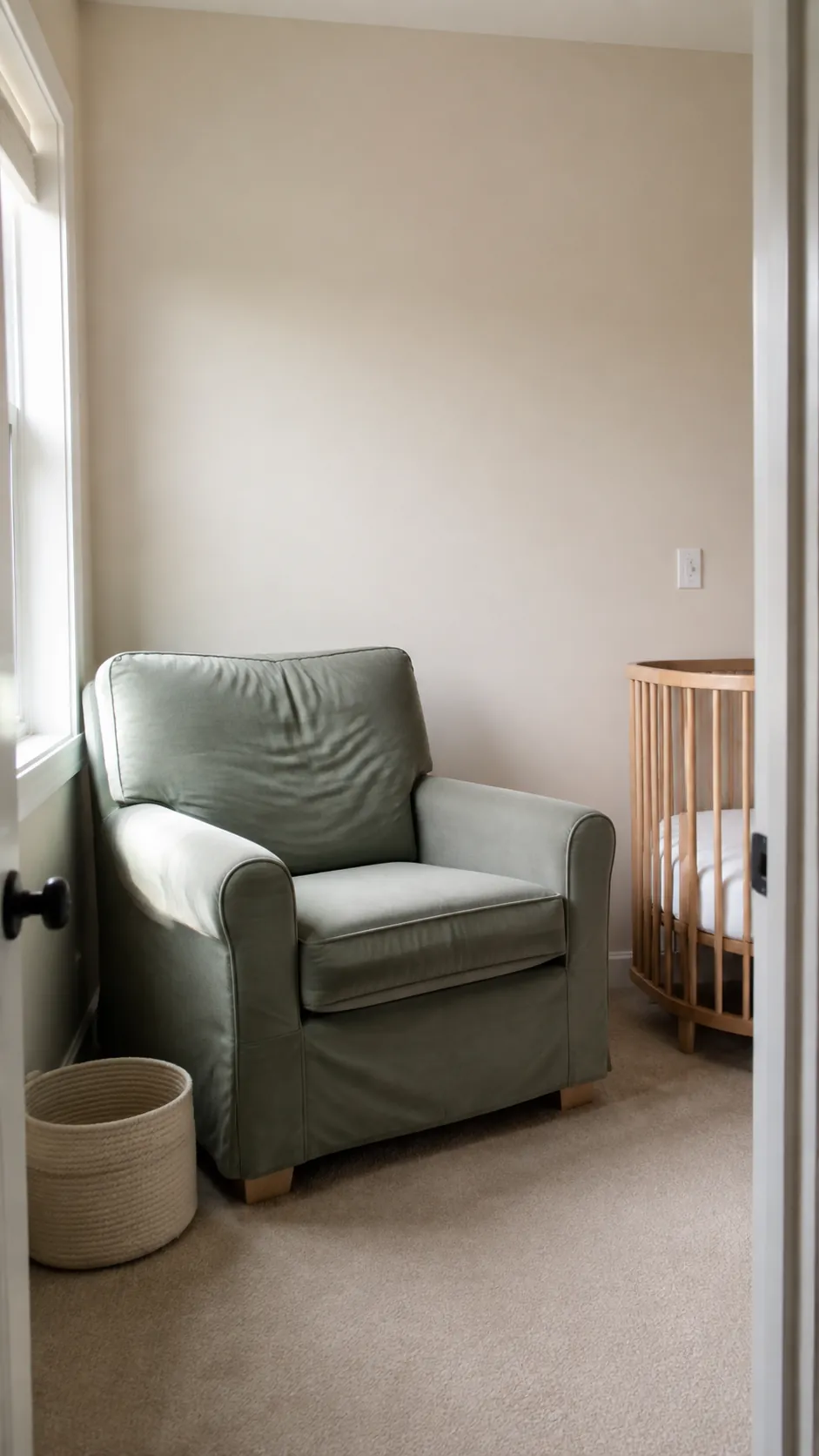 Keep cream walls and add sage through fabric