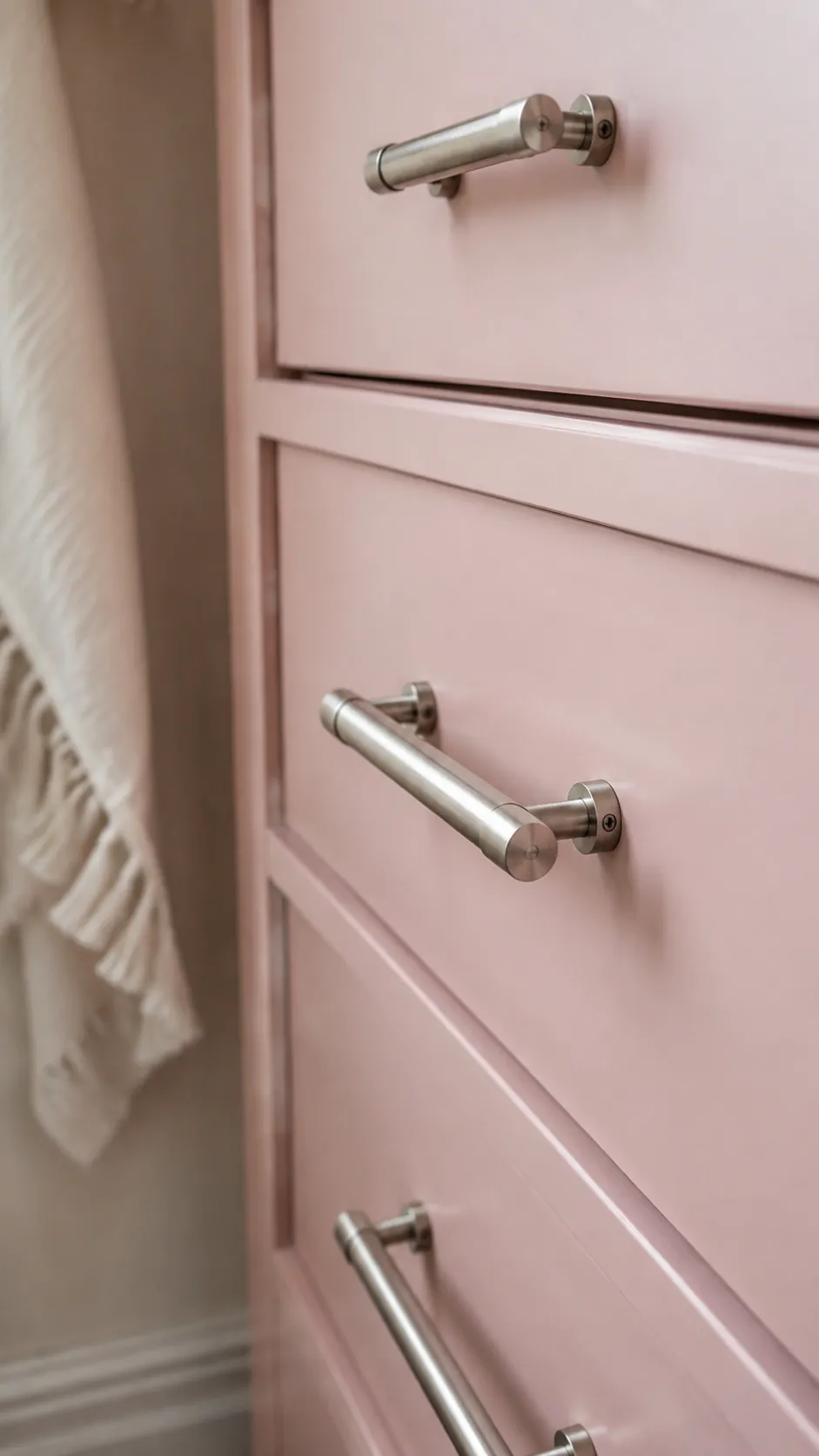 Pair pale blush with brushed nickel