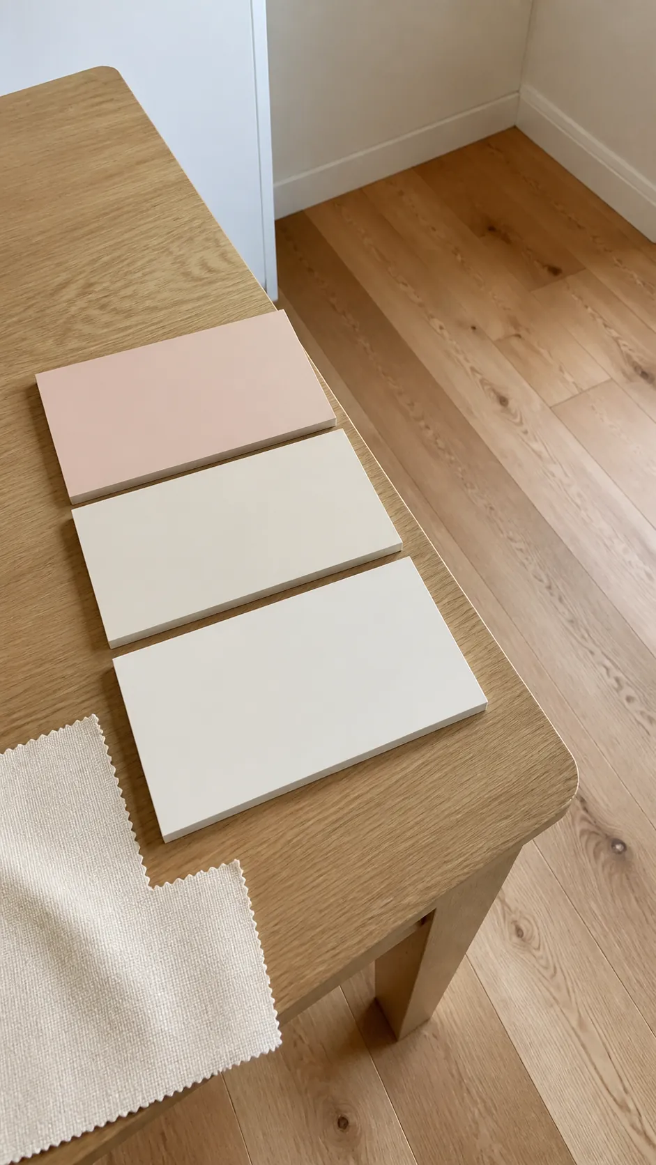 Compare the palette against existing flooring