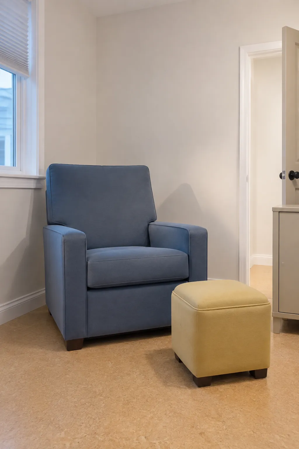 Blue With Muted Butter Yellow nursery color scheme