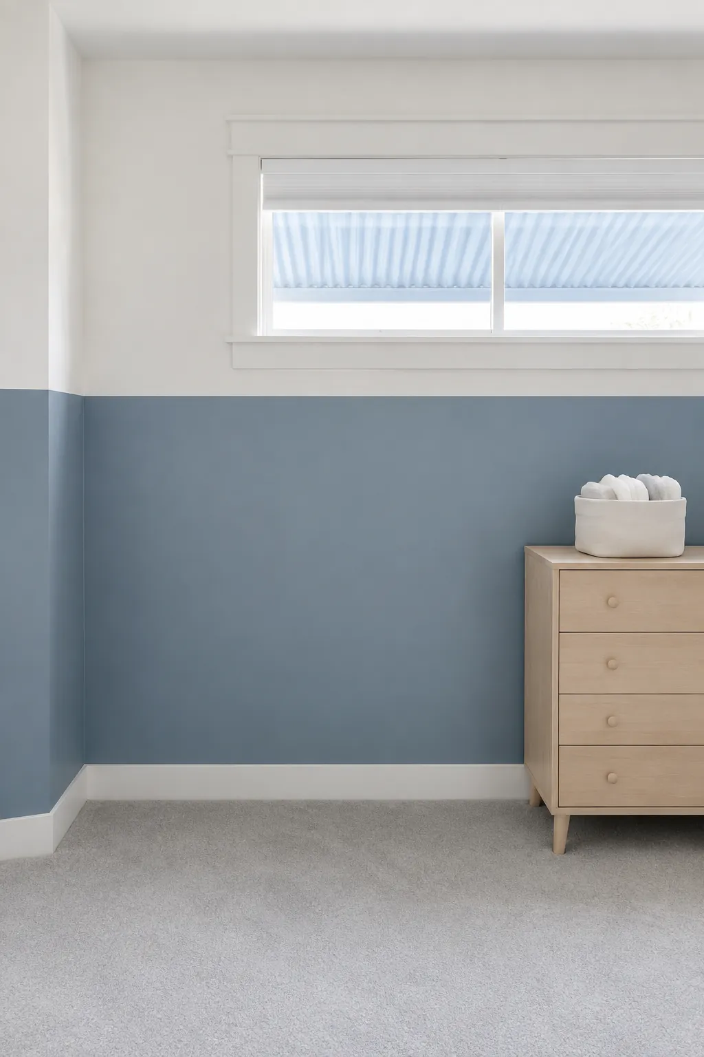 Blue Lower Walls and Chalk Above nursery color scheme