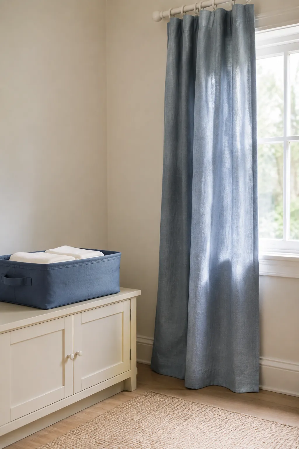 Layered Blues With a Cream Base nursery color scheme