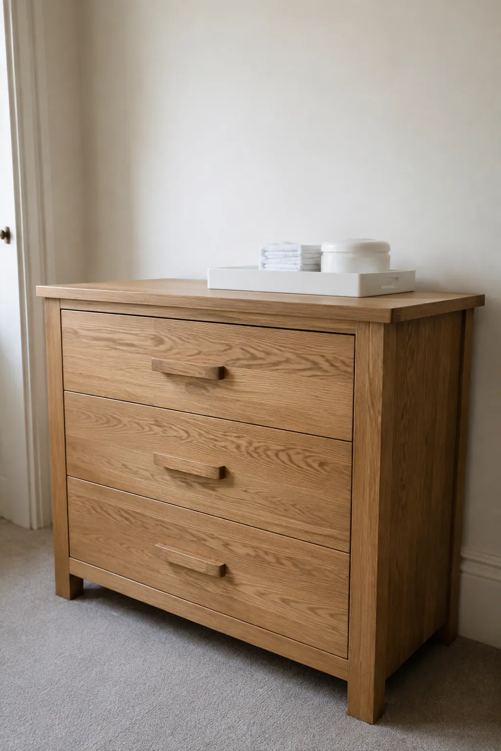 Let Wood Grain Do Some Decorating in a gender neutral nursery