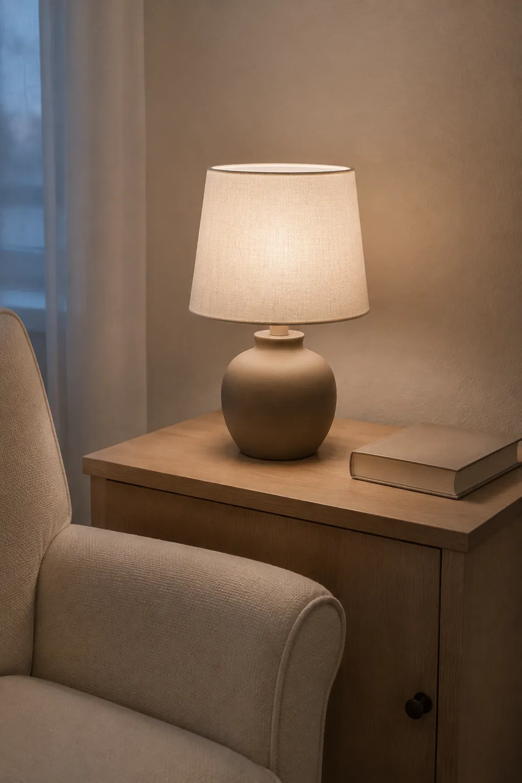 Use a Lamp to Soften the Care Corner in a gender neutral nursery