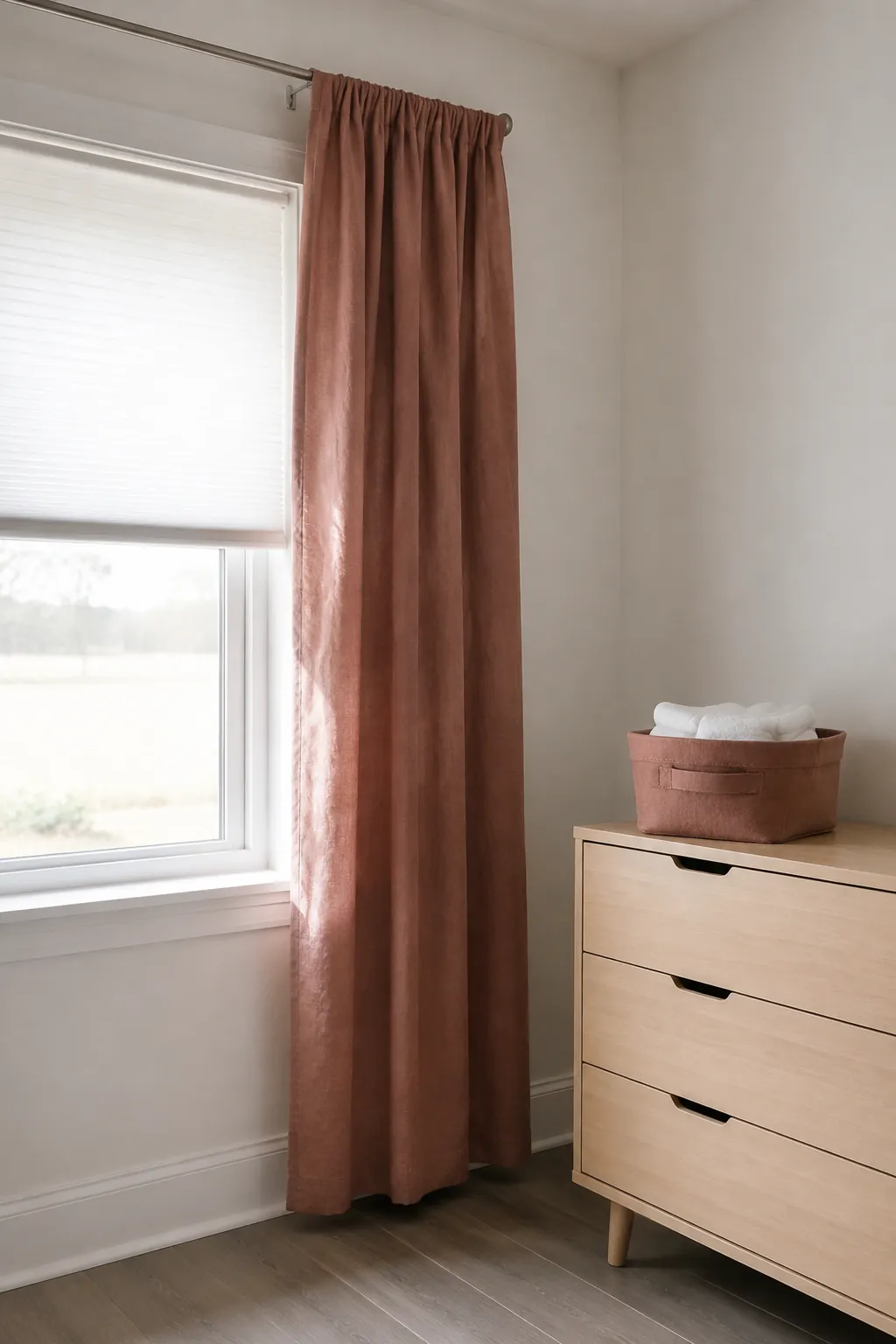 Bring in a Clay Colored Textile in a gender neutral nursery