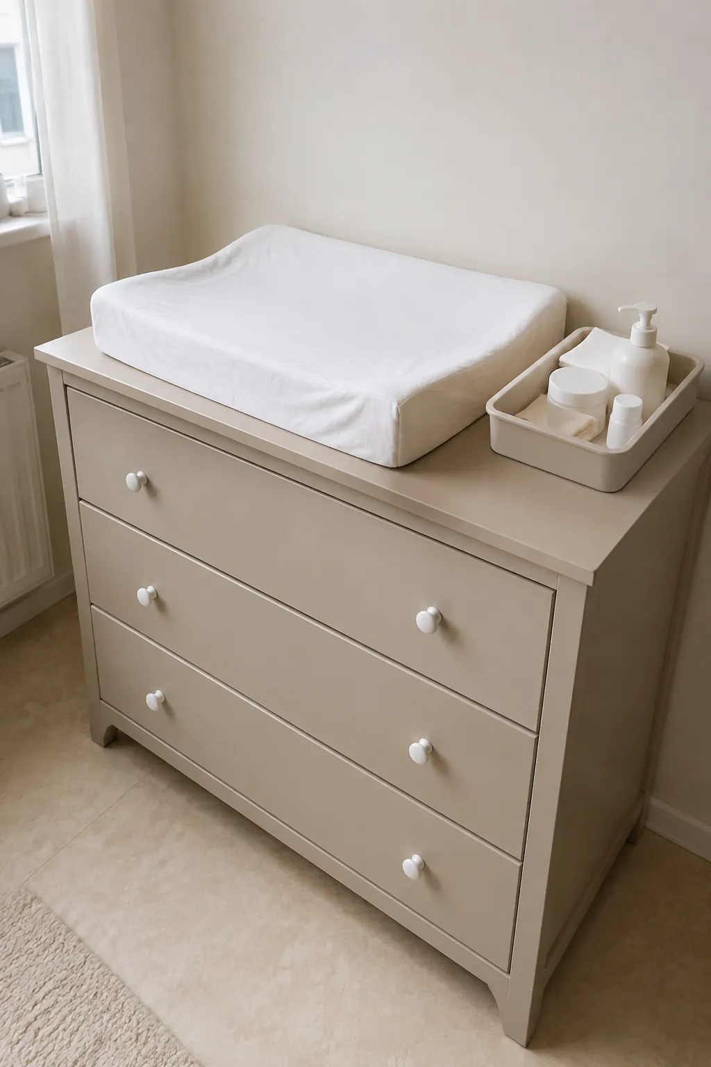 Make the Changing Station Look Useful in a gender neutral nursery