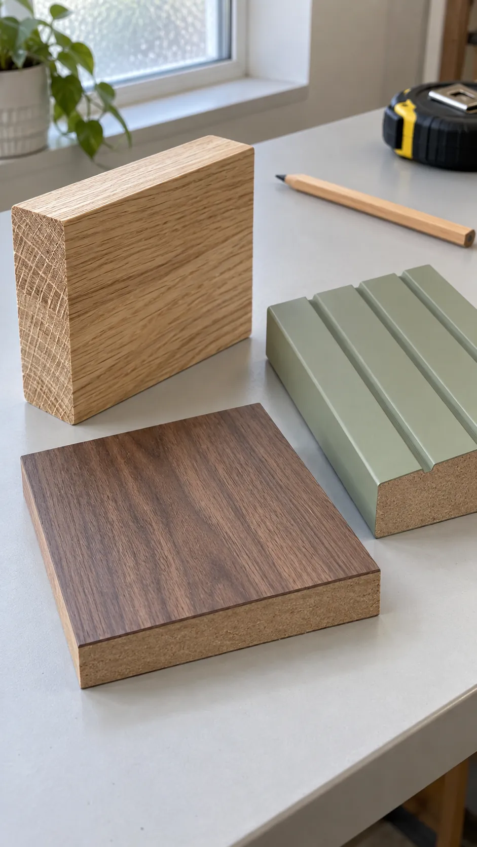 Choose the material behind the finish for a paneled TV wall
