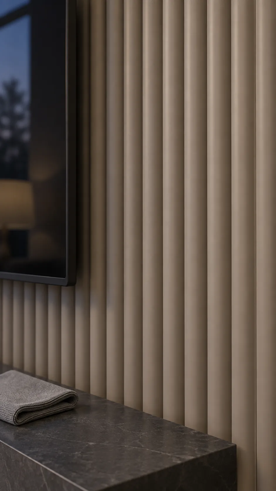 Match the texture to your viewing distance for a paneled TV wall