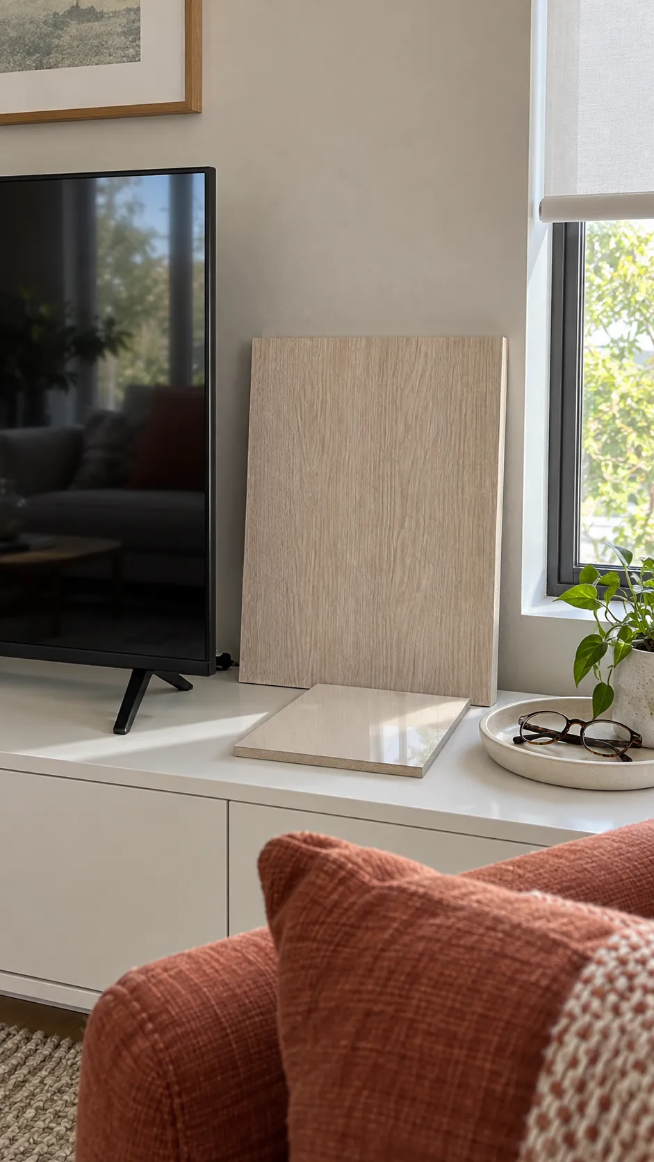 Test the sample where it will live for a paneled TV wall