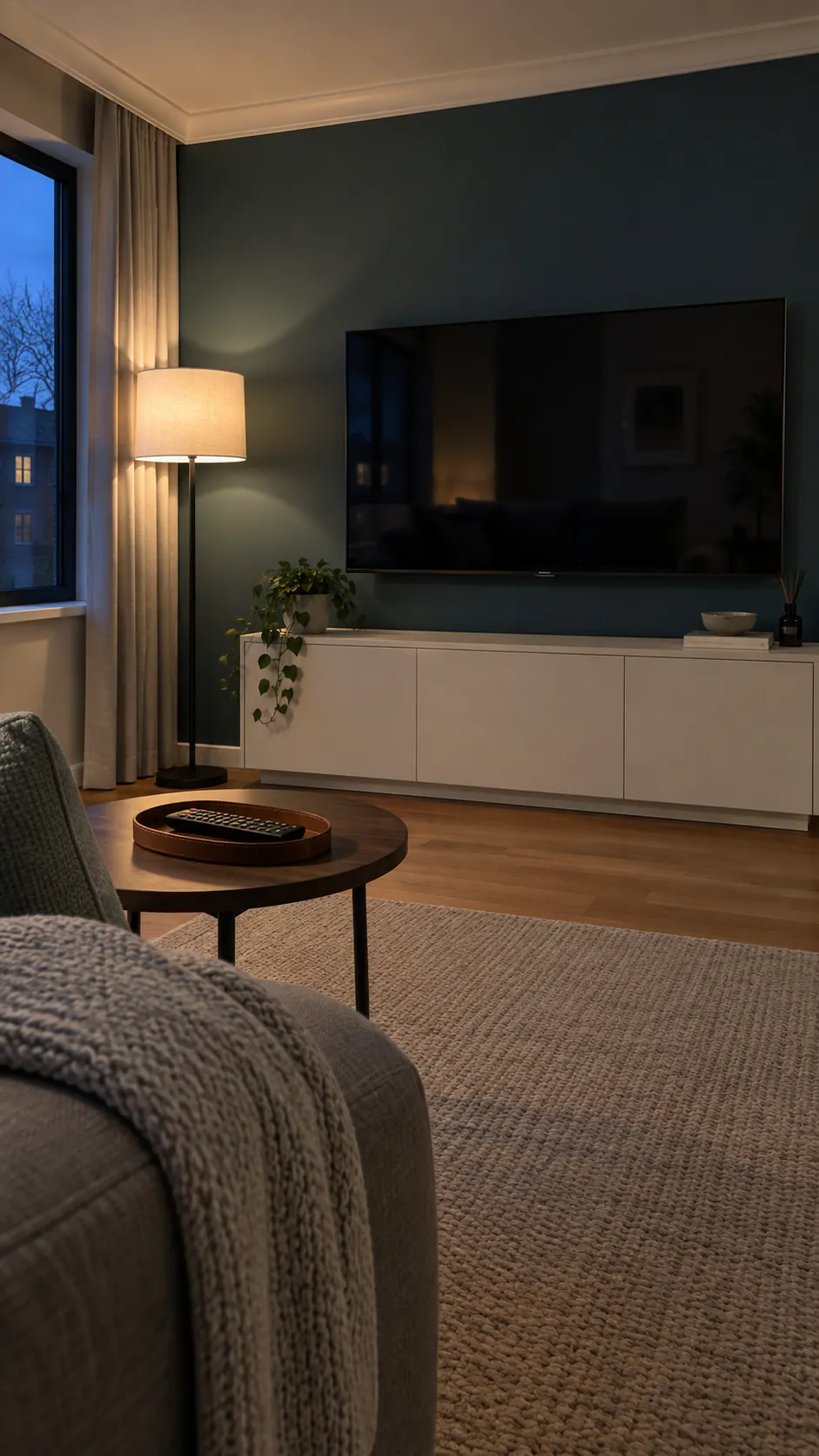 Finish with an evening test in a minimalist TV setup