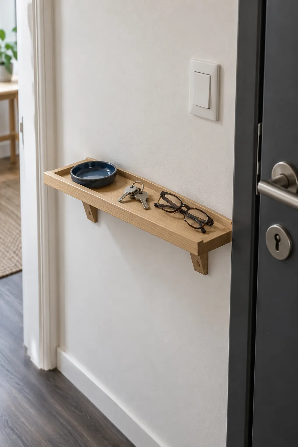 Replace a deep table with a key ledge in a small home entrance