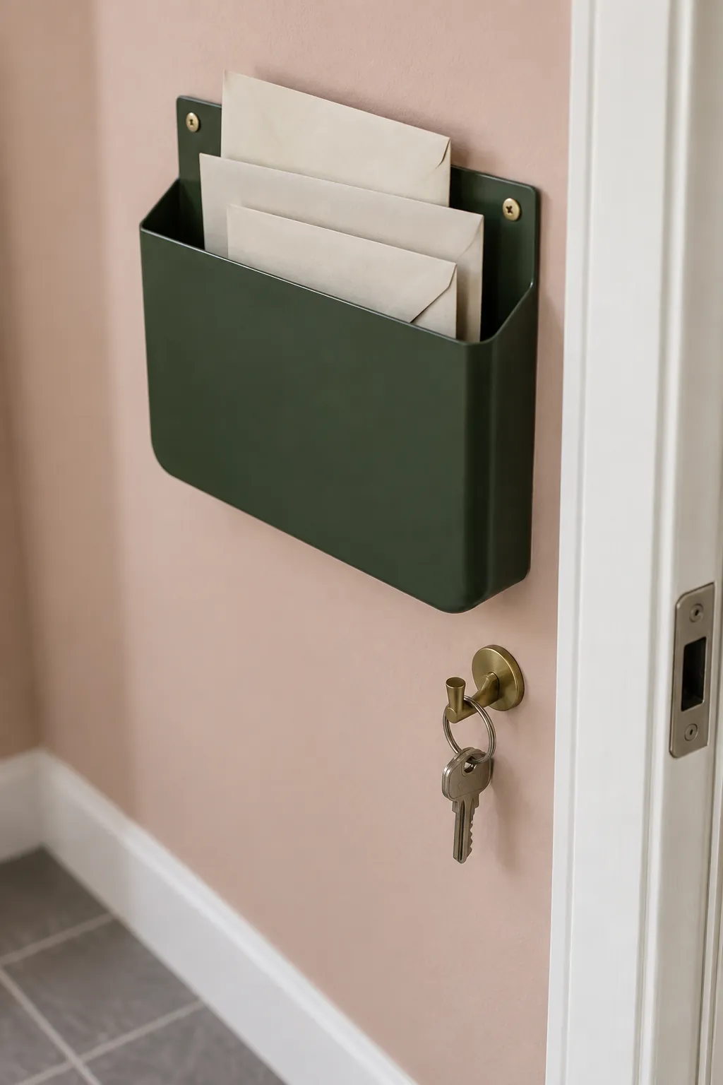 Add a compact letter pocket in a small home entrance
