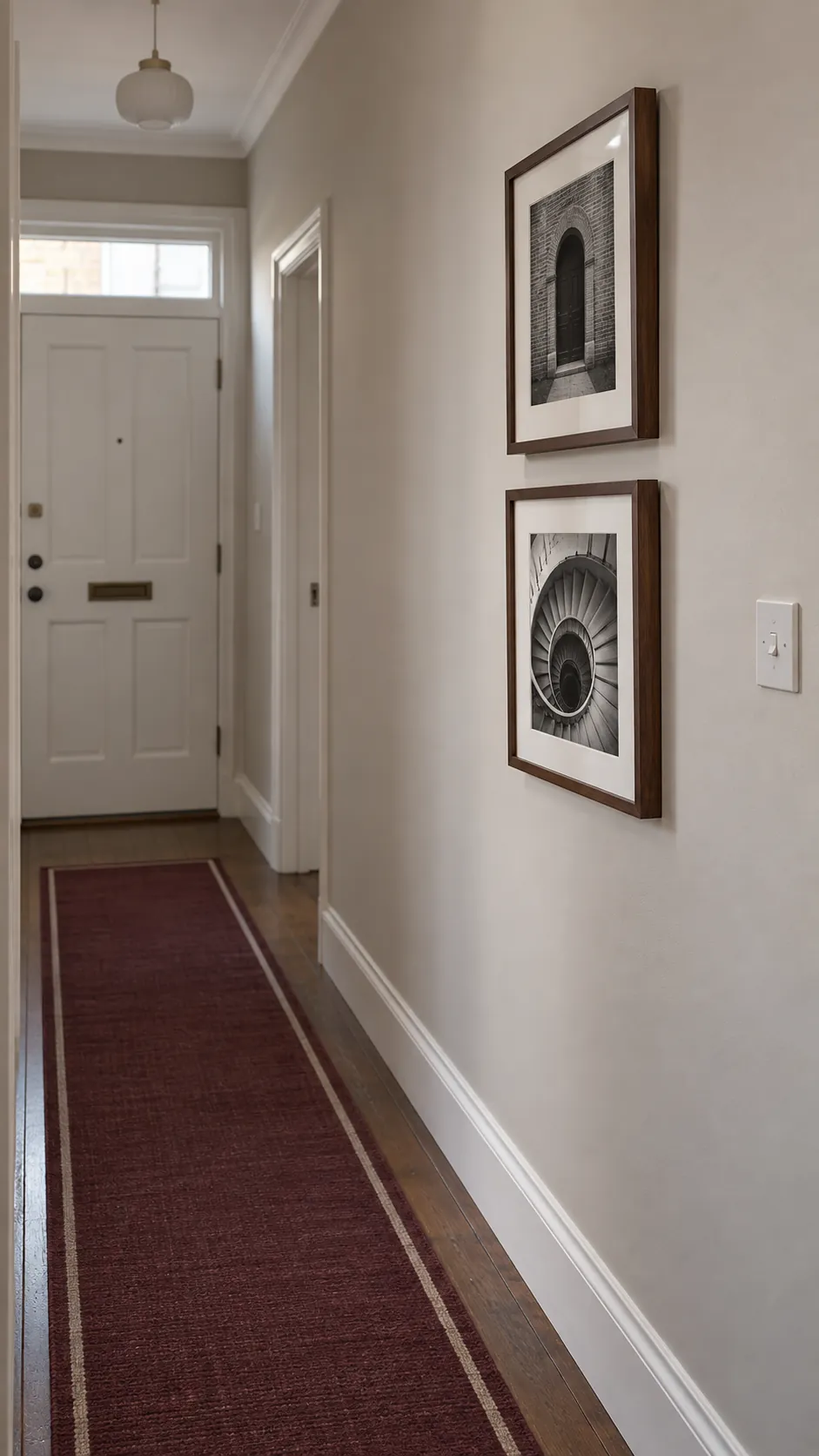 Capture an edited entrance wall after daily use has determined what belongs there