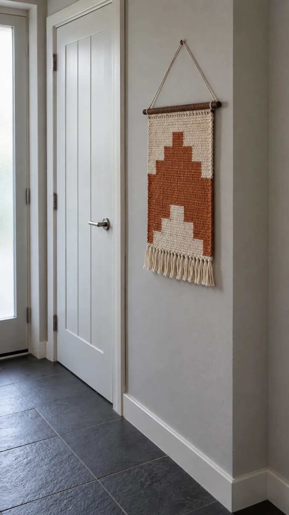 A soft textile with a restrained woven pattern