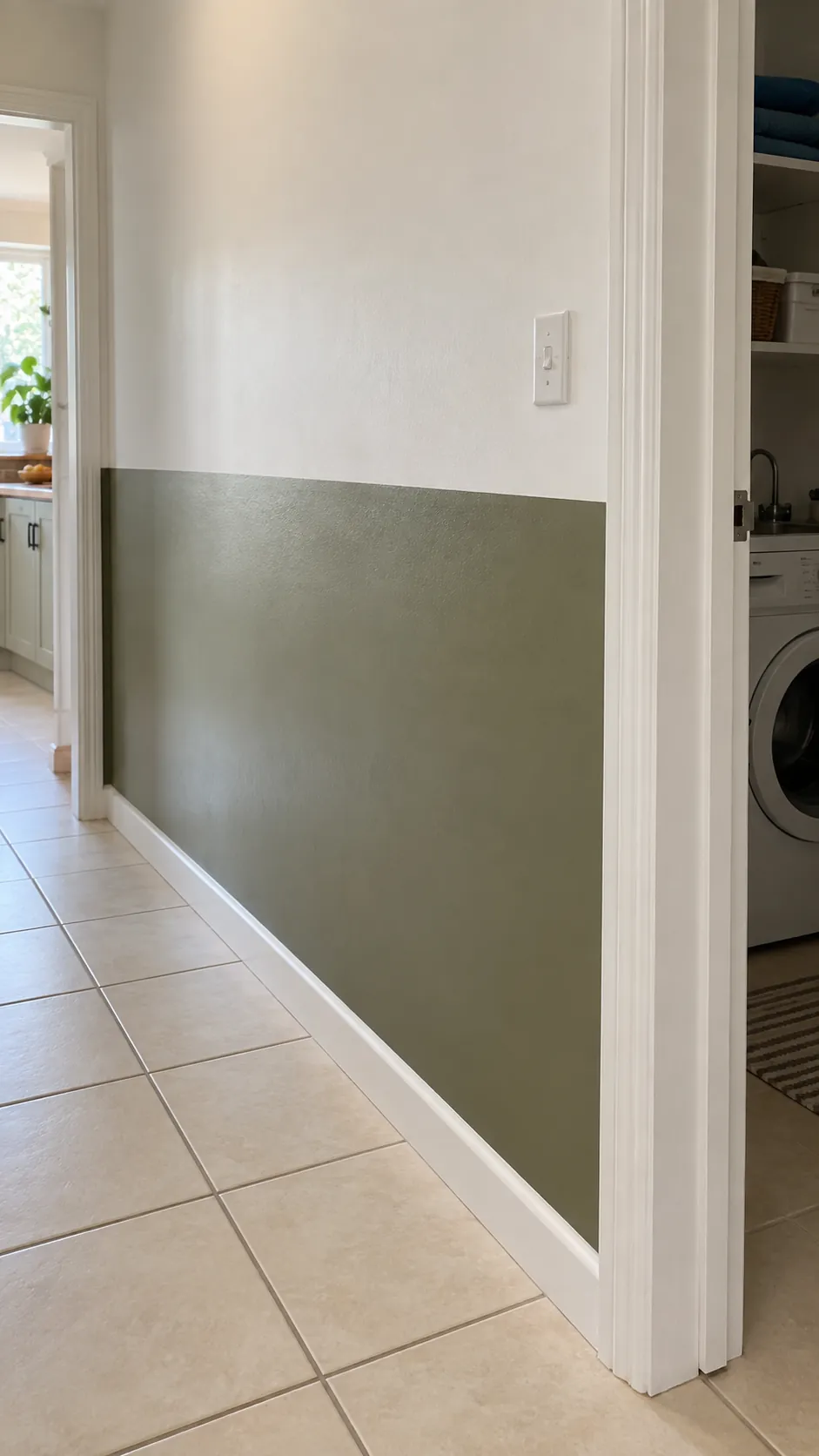 A washable color block below shoulder height