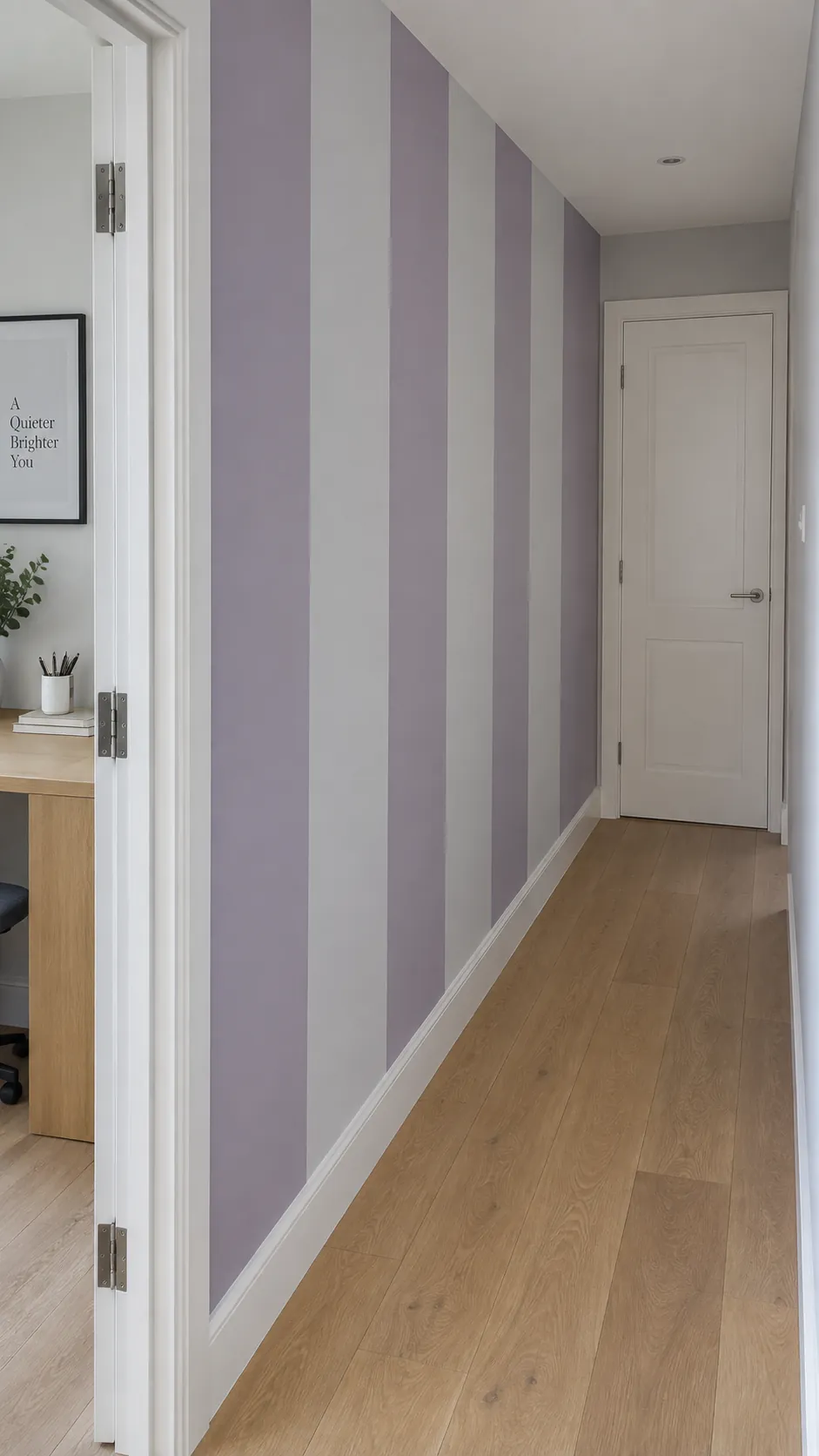 Wide vertical stripes on one wall