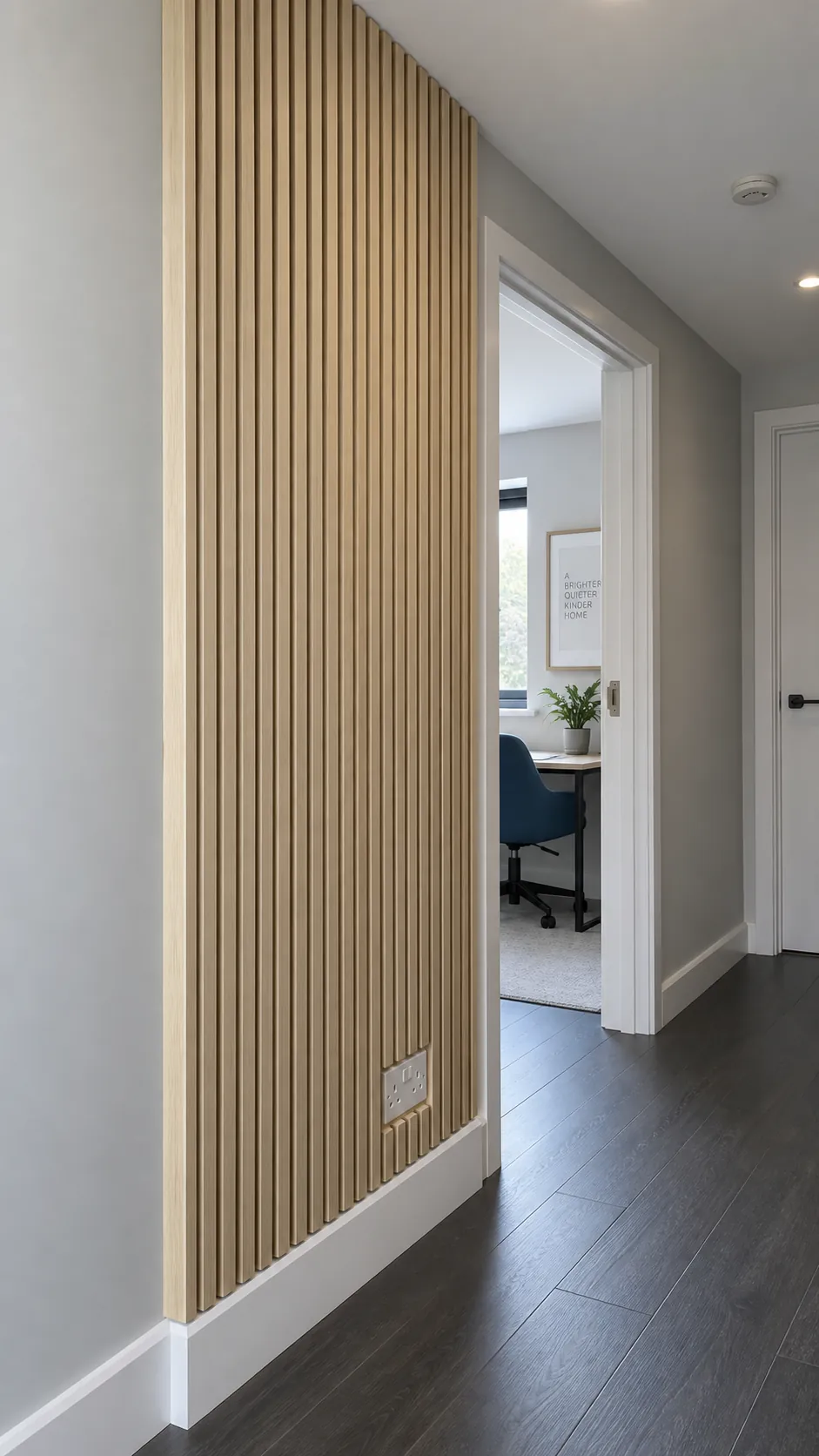 Slim vertical timber battens