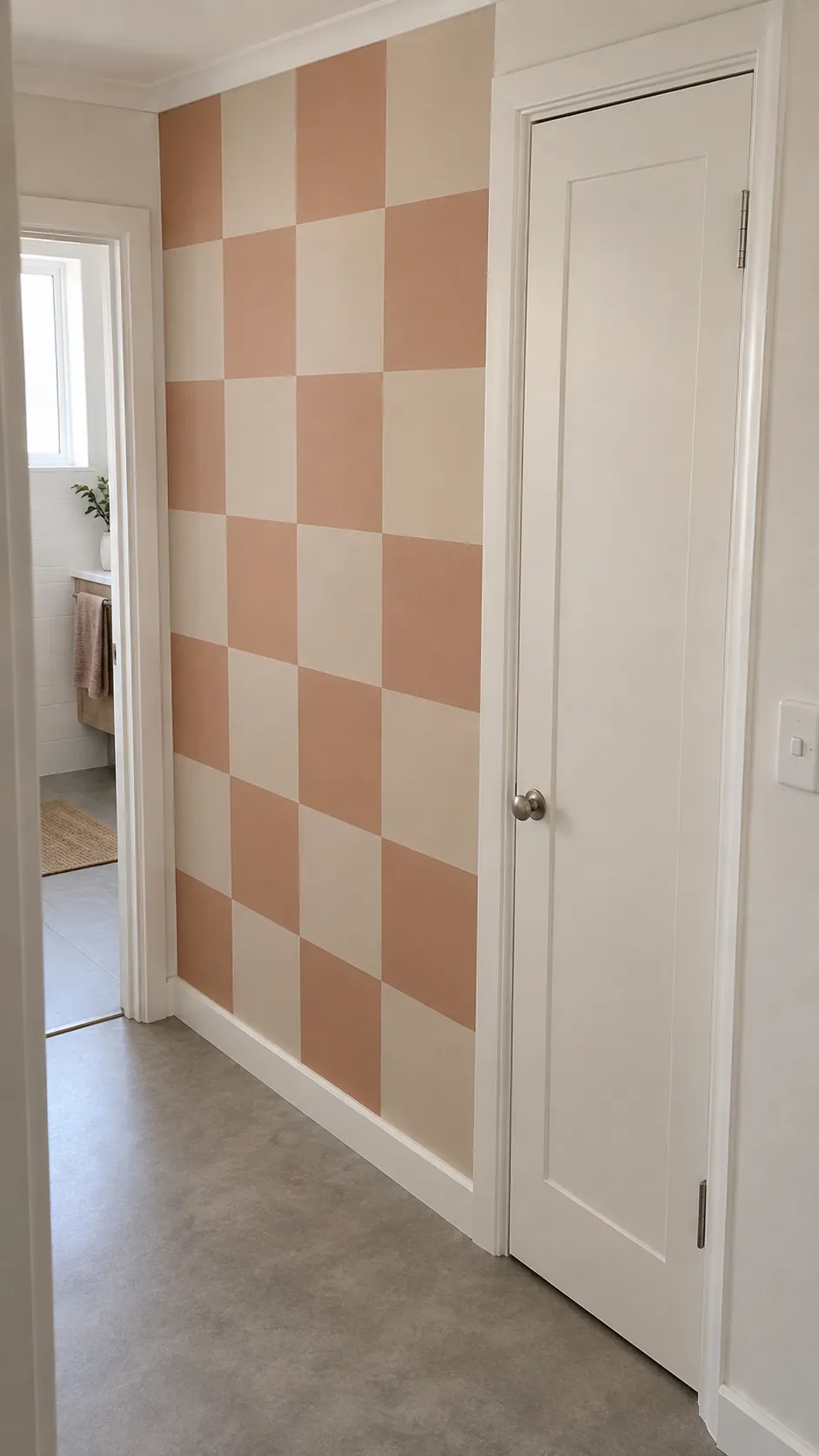 A muted checkerboard panel