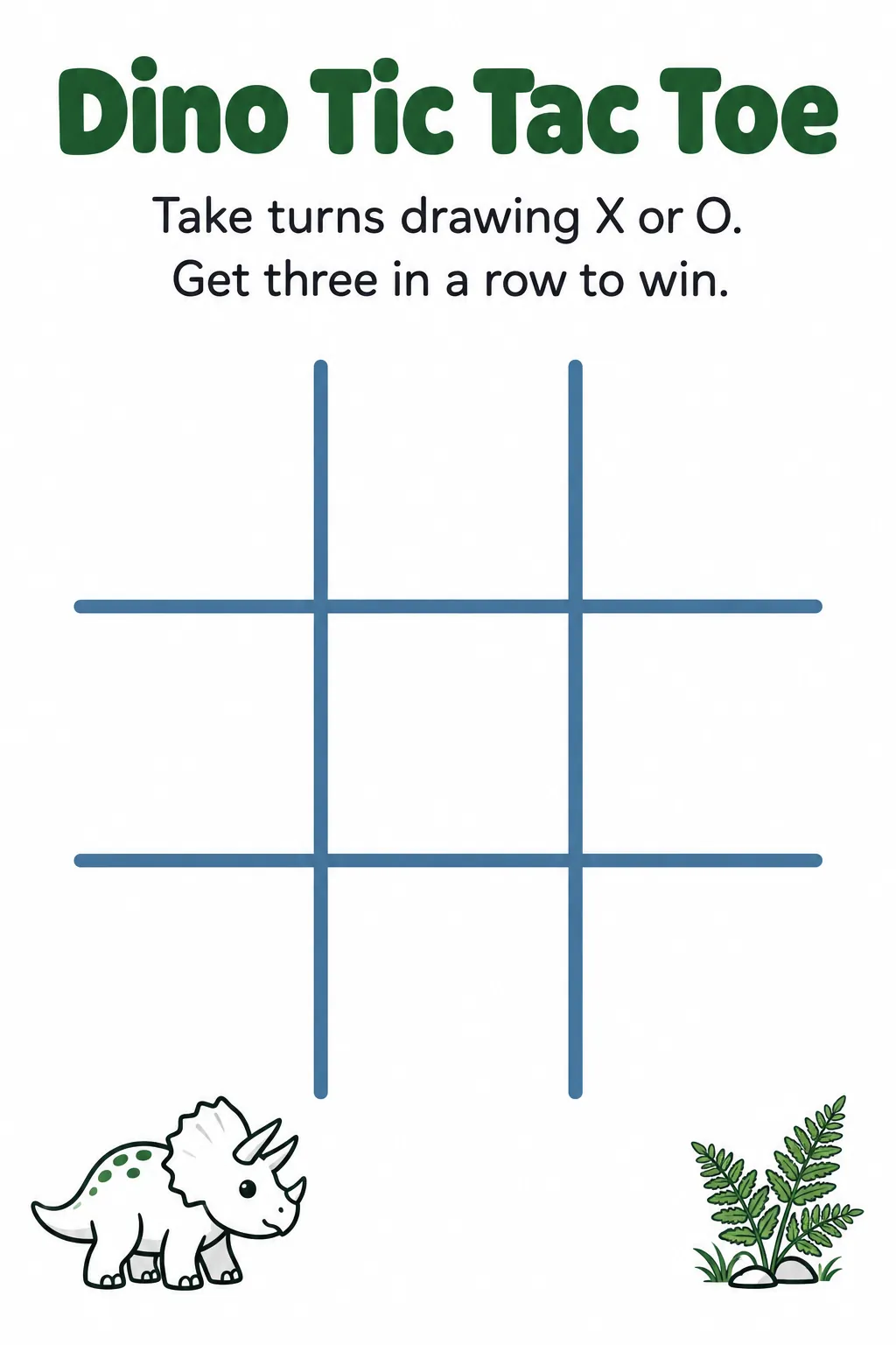 Keep a simple game ready at the table printable for a dinosaur birthday party